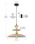 Lampa wisząca 1xE27 Celesta Latte/Gold