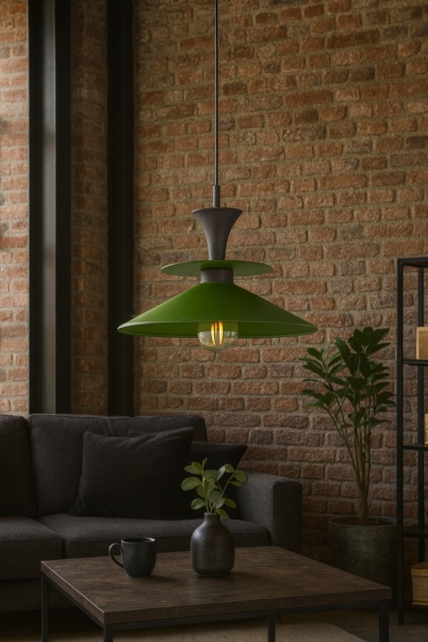 Pendant lamp 1xE27 Della Black/Khaki