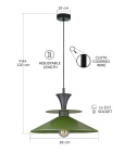 Pendant lamp 1xE27 Della Black/Khaki