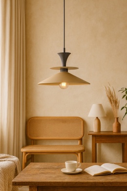 Lampa wisząca 1xE27 Della Black/Latte