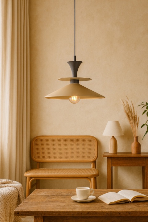 Lampa wisząca 1xE27 Della Black/Latte