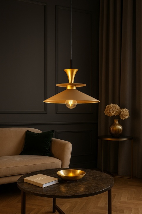 Pendant lamp 1xE27 Della Gold/Latte