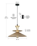 Pendant lamp 1xE27 Della Gold/Latte