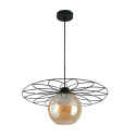 Lampa wisząca 1xE27 FIESTA LONG BLACK/HONEY