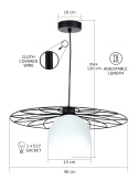 Lampa wisząca 1xE27 FIESTA LONG BLACK/WHITE