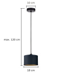 Lampa wisząca 1xE27 FLOW BLACK