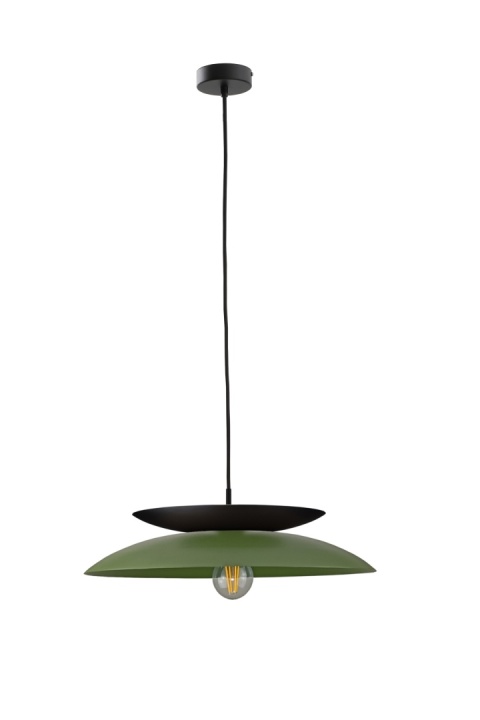 Lampa wisząca 1xE27 Ferro Khaki/Black