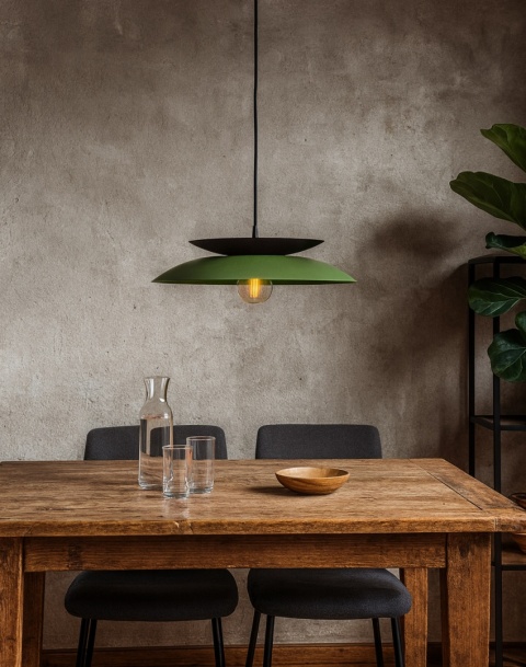 Lampa wisząca 1xE27 Ferro Khaki/Black