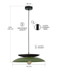 Lampa wisząca 1xE27 Ferro Khaki/Black