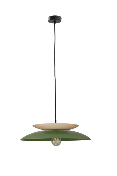 Pendant lamp 1xE27 Ferro Khaki/Latte