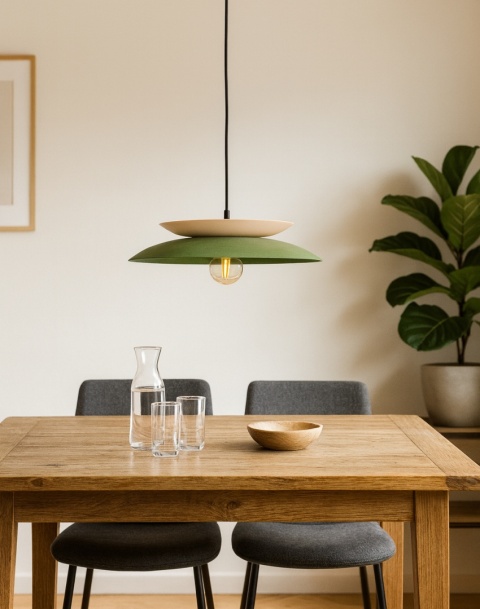 Pendant lamp 1xE27 Ferro Khaki/Latte