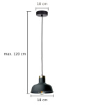 Lampa wisząca 1xE27 HEBE BLACK