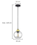 Lampa wisząca 1xE27 MIRAGE BLACK/GOLD