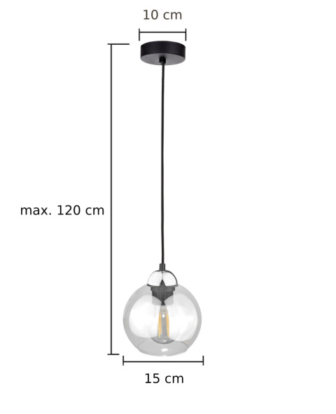 Lampa wisząca 1xE27 MIRAGE BLACK/SILVER Lampa wisząca 1xE27 MIRAGE BLACK/SILVER