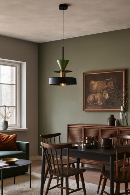 Lampa wisząca 1xE27 Valia Black/Khaki