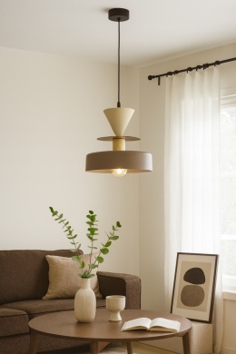 Lampa wisząca 1xE27 Valia Brown/Latte