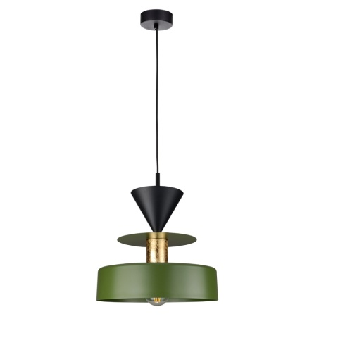 Lampa wisząca 1xE27 Valia Khaki/Black