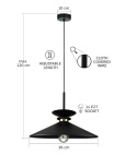 Lampa wisząca 1xE27 Velutto Black