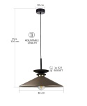 Lampa wisząca 1xE27 Velutto Brown