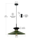 Lampa wisząca 1xE27 Velutto Khaki