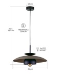Lampa wisząca 1xE27 Zenya Brown/Black