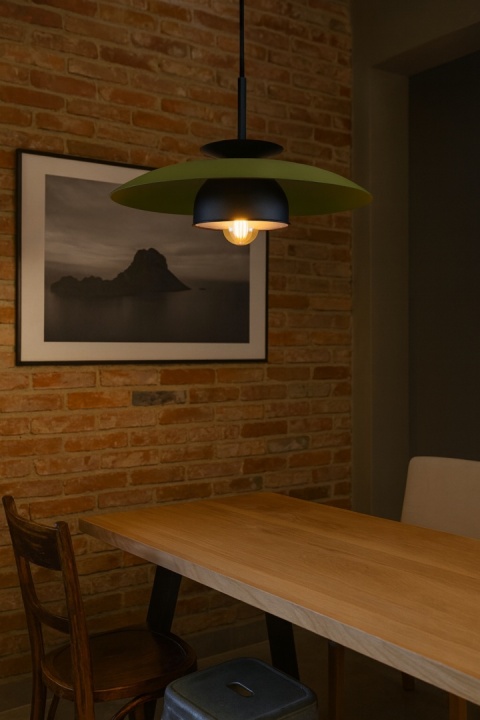 Pendant lamp 1xE27 Zenya Khaki/Black