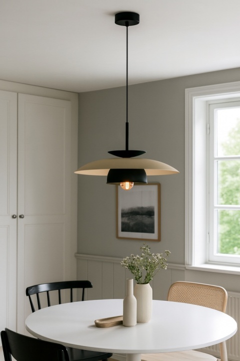 Lampa wisząca 1xE27 Zenya Latte/Black