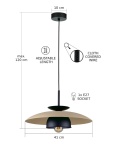 Lampa wisząca 1xE27 Zenya Latte/Black