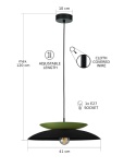 Lampa wisząca 1x Ferro Black/Khaki