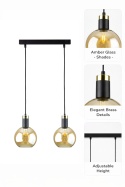 Pendant Lamp 2xE27 Auralis Black/Gold