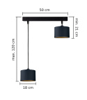 Lampa wisząca 2xE27 FLOW BLACK