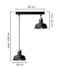 Lampa wisząca 2xE27 HEBE BLACK