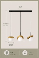 Lampa wisząca 3xE14 Aura Black/Gold
