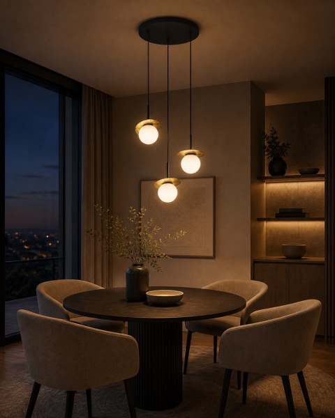 Lampa wisząca 3xE14 Aura Black/Gold