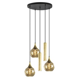 Lampa wisząca 3xE27 + 2xGU10 CALYPSO BLACK/GOLD 2888