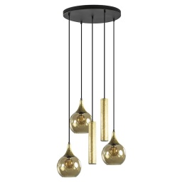 Lampa wisząca 3xE27 + 2xGU10 CALYPSO BLACK/GOLD 2888