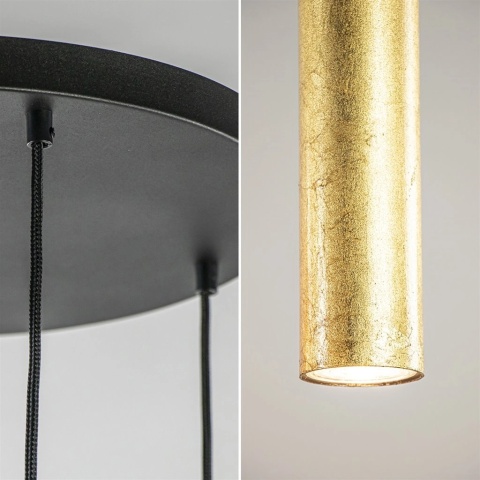 Lampa wisząca 3xE27 + 2xGU10 CALYPSO BLACK/GOLD 2888