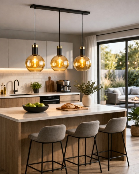 Lampa wisząca 3xE27 Auralis Black/Gold