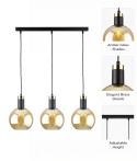 Lampa wisząca 3xE27 Auralis Black/Gold