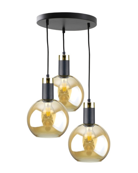 Pendant Lamp 3xE27 Auralis Black/Gold