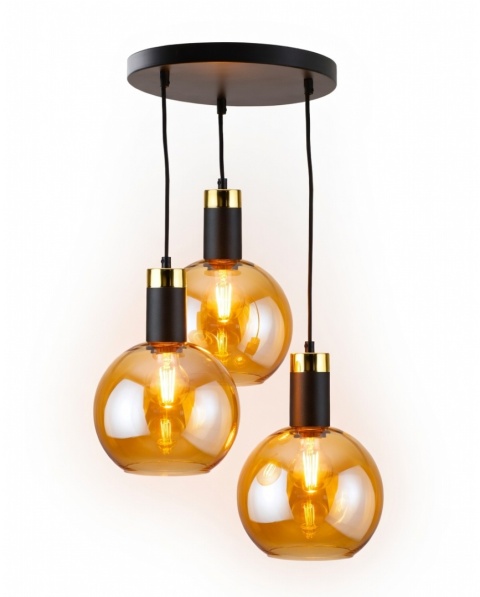 Pendant Lamp 3xE27 Auralis Black/Gold