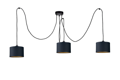 Lampa wisząca 3xE27 FLOW BLACK LONG