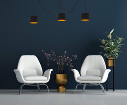 Lampa wisząca 3xE27 FLOW BLACK LONG