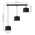 Lampa wisząca 3xE27 FLOW BLACK