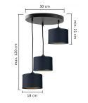 Lampa wisząca 3xE27 FLOW BLACK