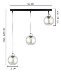 Lampa wisząca 3xE27 MIRAGE BLACK/SILVER