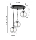 Lampa wisząca 3xE27 MIRAGE BLACK/SILVER