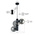 Lampa wisząca 3xE27 TUBE BLACK/SMOKY