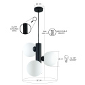 Lampa wisząca 3xE27 TUBE BLACK/WHITE