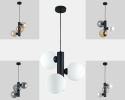 Lampa wisząca 3xE27 TUBE BLACK/WHITE